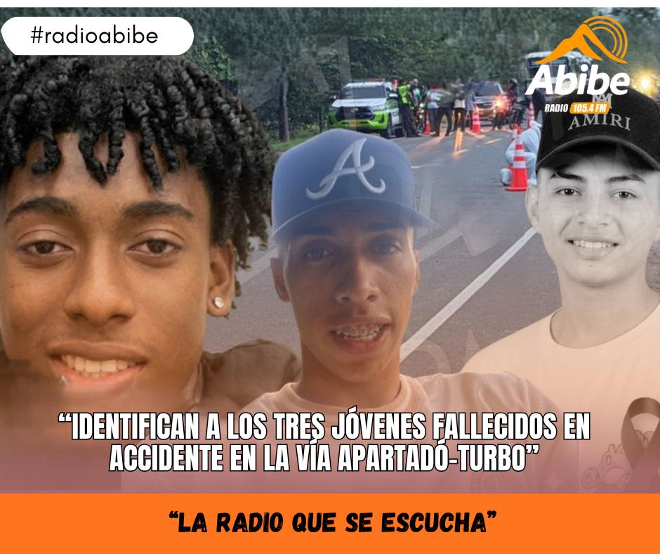 Identifican a los tres jóvenes que fallecieron en accidente en la vía Apartadó–Turbo