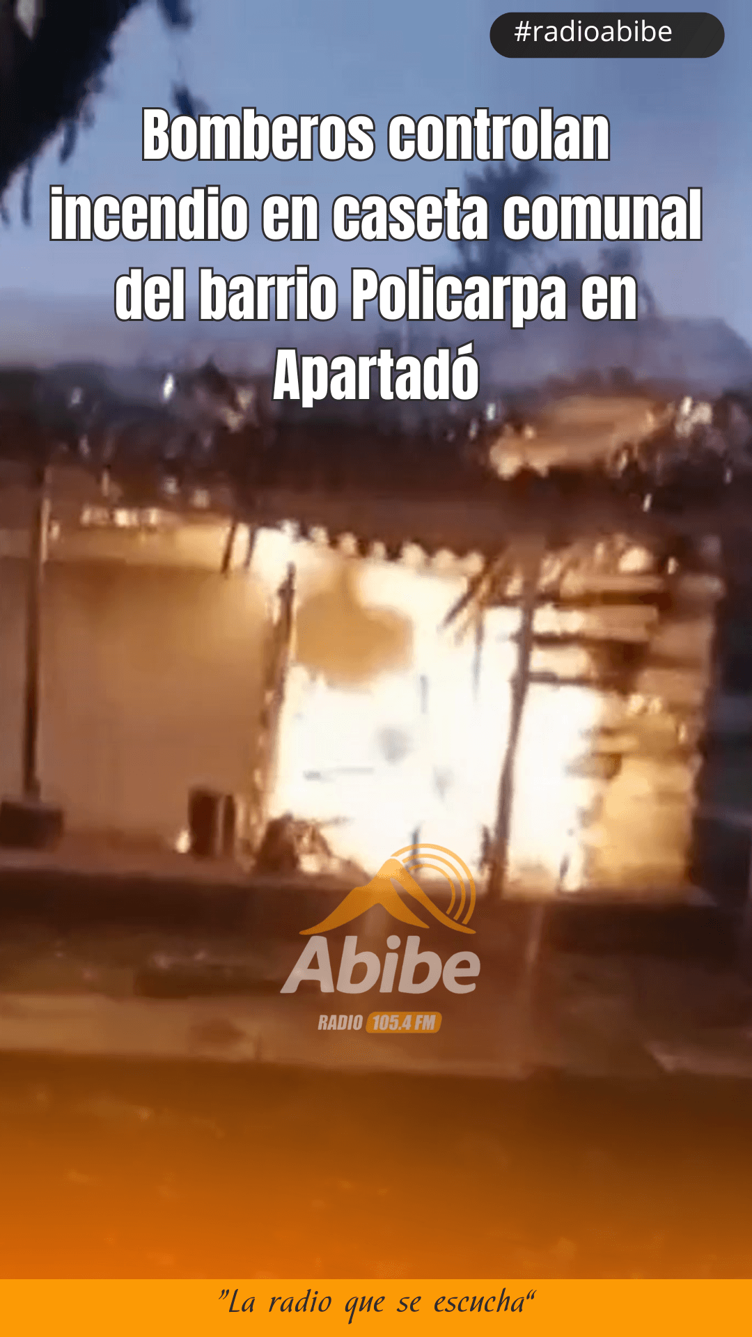 Incendio en caseta comunal del barrio Policarpa en Apartadó